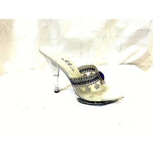 Womens Clear Lucite Cinderella Shoes 5 1/2" Heel - Costume Cosplay Sz. 8-9